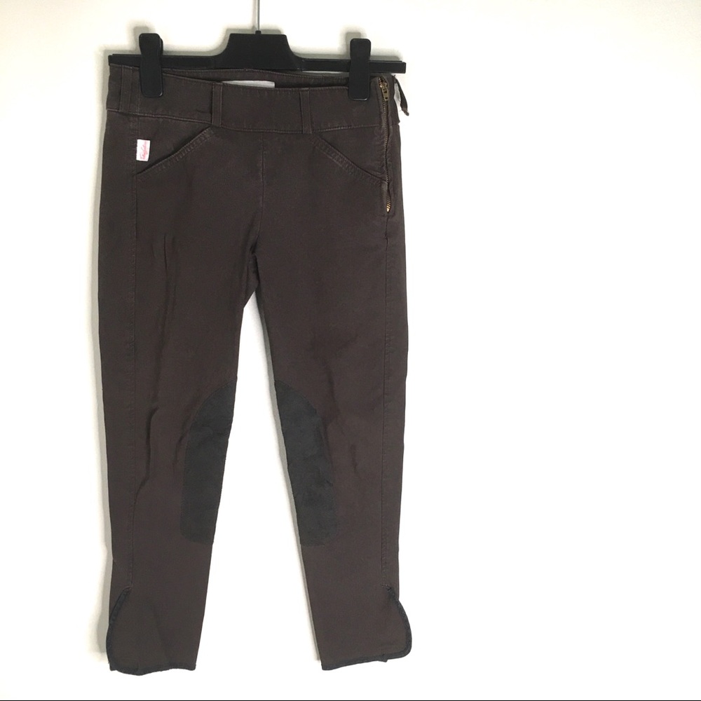 Tailored Sportsman Riding Breeches Black Trim Equestrian Pants Side Zip